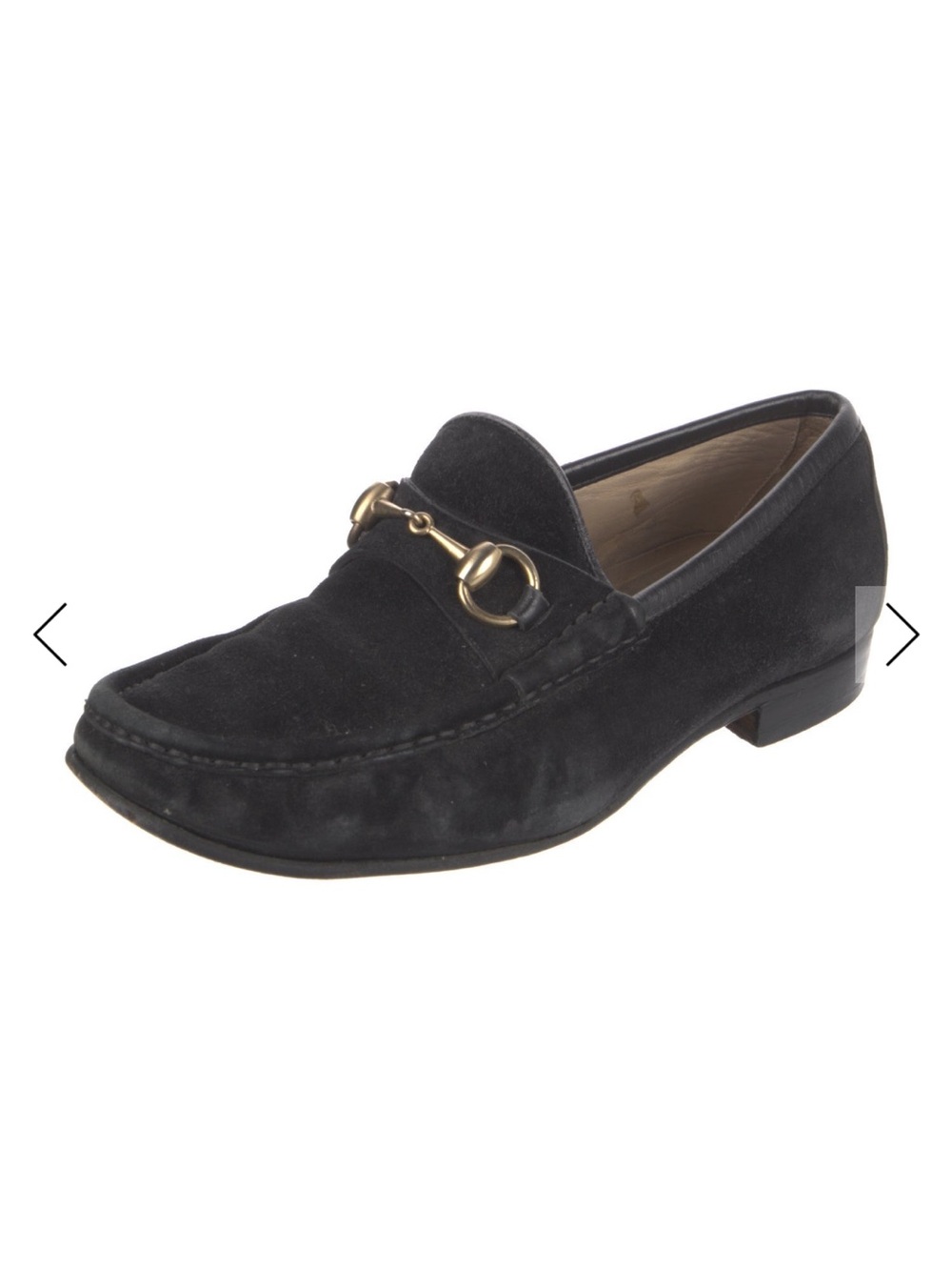 Gucci Black Suede Horsebit Loafers